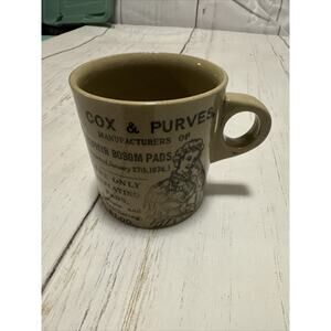 COX & PURVES Zephyr Bosom Pads Breast Enhancement Advertising Stoneware Cup Mug